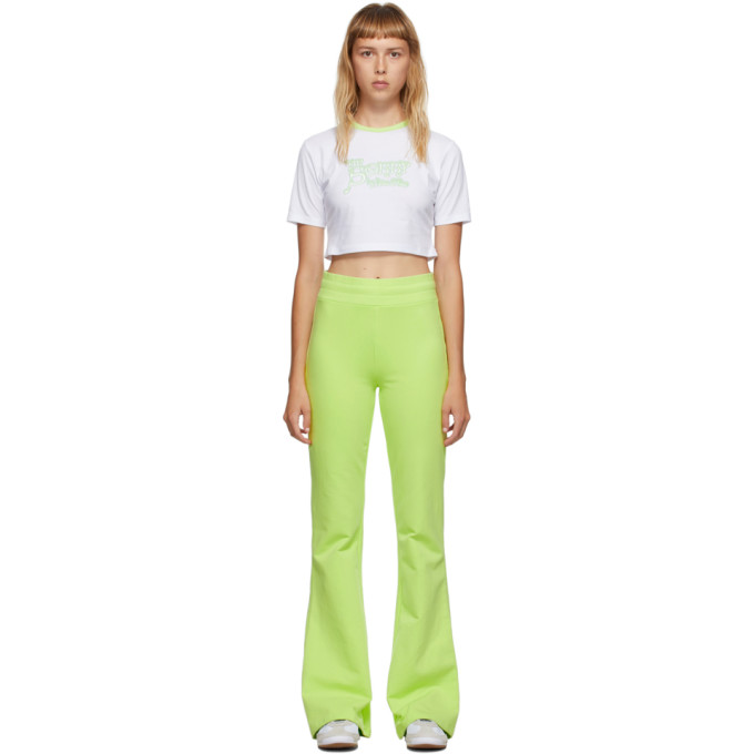 IM SORRY BY PETRA COLLINS IM SORRY BY PETRA COLLINS SSENSE EXCLUSIVE WHITE AND GREEN LOGO CROPPED T-SHIRT