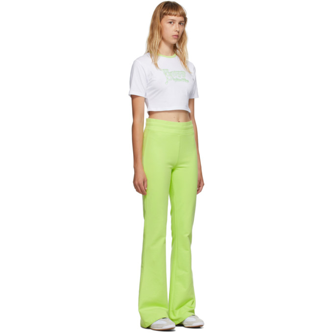 IM SORRY BY PETRA COLLINS IM SORRY BY PETRA COLLINS SSENSE EXCLUSIVE WHITE AND GREEN LOGO CROPPED T-SHIRT