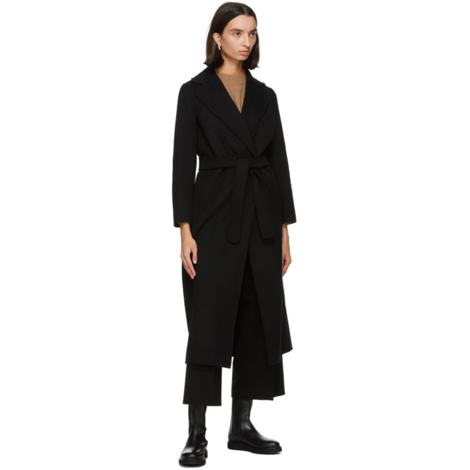 MAX MARA BLACK CREPE CROPPED UNDICI TROUSERS