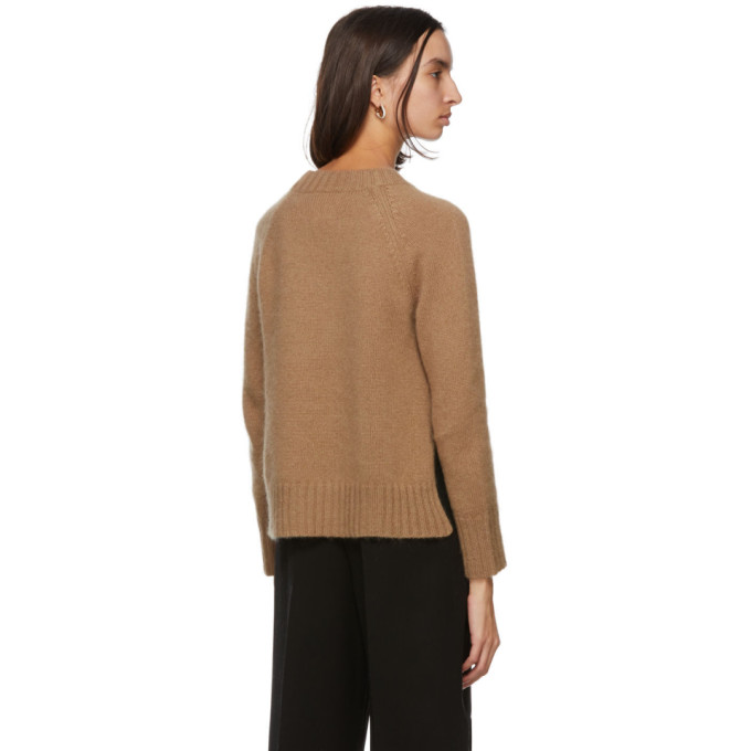 MAX MARA BEIGE KNIT CASHMERE & MOHAIR CAIO SWEATER