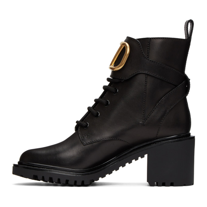 VALENTINO VALENTINO BLACK VALENTINO GARAVANI VLOGO COMBAT BOOTS