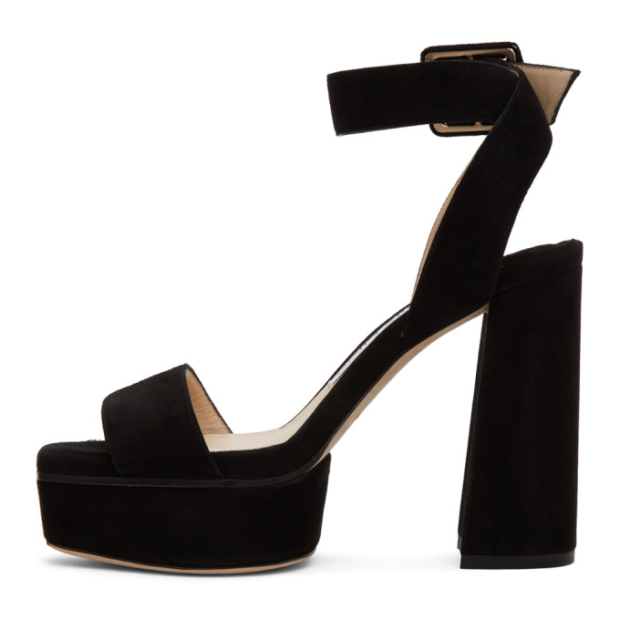 JIMMY CHOO JIMMY CHOO BLACK JAX 115 PLATFORM SANDALS
