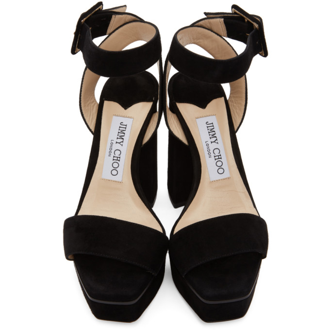 JIMMY CHOO JIMMY CHOO BLACK JAX 115 PLATFORM SANDALS