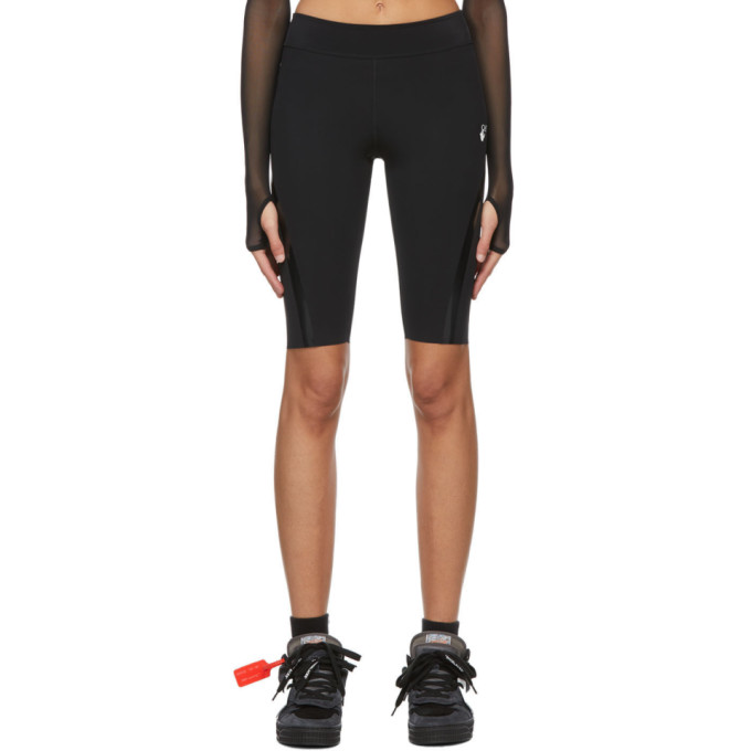 Click to view more detailed imagery on our partner's website Off-white Athleisure Branded High-rise Sports-jersey Cycling Shorts In Black