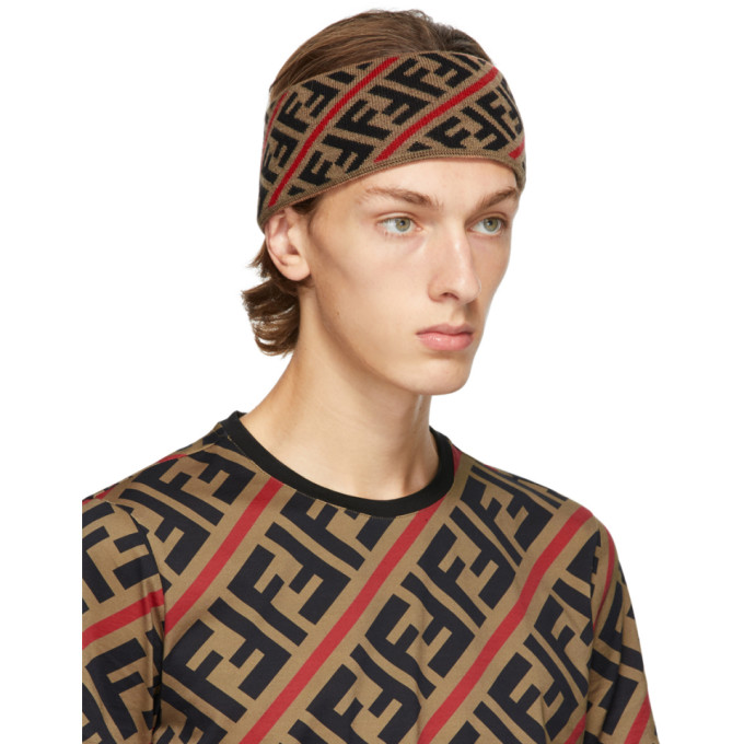 Fendi Ff Jacquard Print Headband In F19se Red B | ModeSens