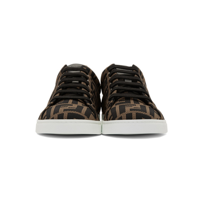 FENDI FENDI BROWN AND BLACK FOREVER FENDI SNEAKERS