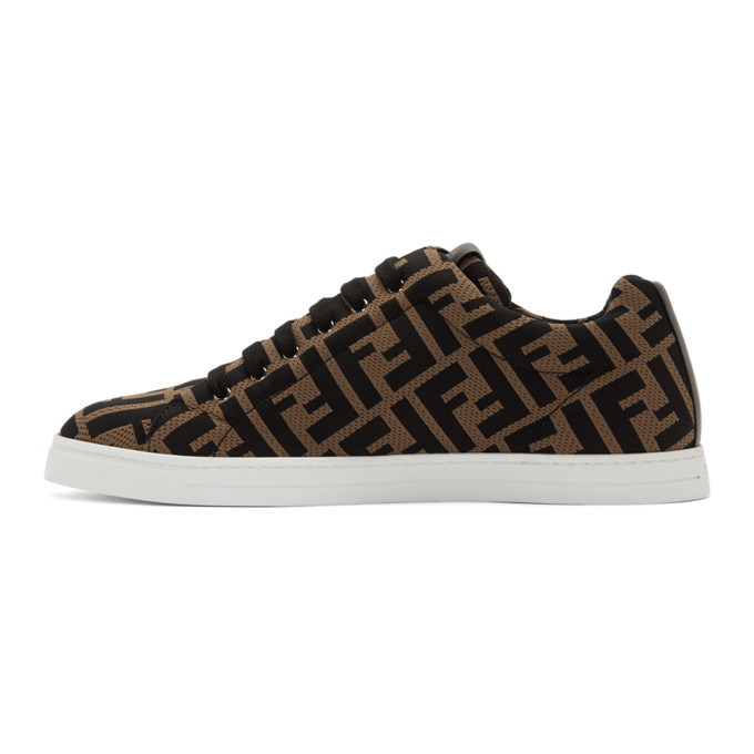 FENDI FENDI BROWN AND BLACK FOREVER FENDI SNEAKERS