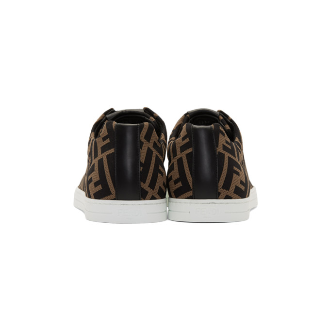 FENDI FENDI BROWN AND BLACK FOREVER FENDI SNEAKERS