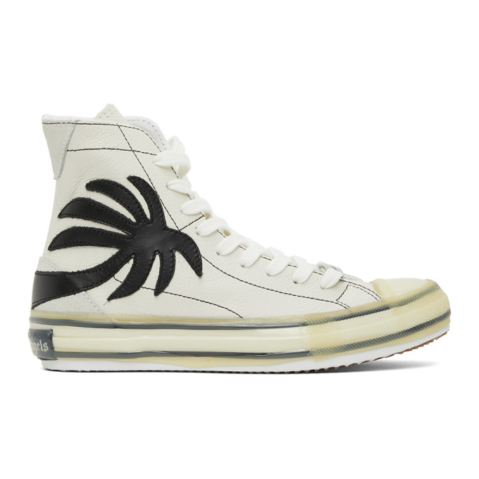 PALM ANGELS White Palm Vulcanized High Top Sneakers
