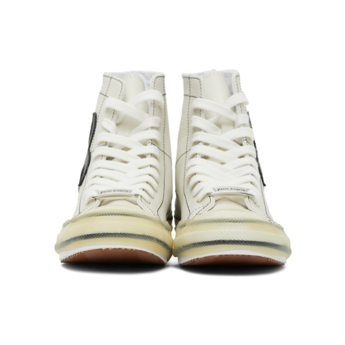 PALM ANGELS White Palm Vulcanized High Top Sneakers