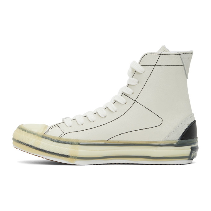 PALM ANGELS White Palm Vulcanized High Top Sneakers