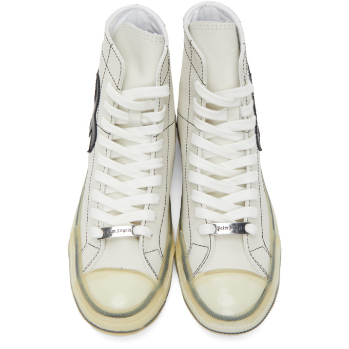 PALM ANGELS White Palm Vulcanized High Top Sneakers