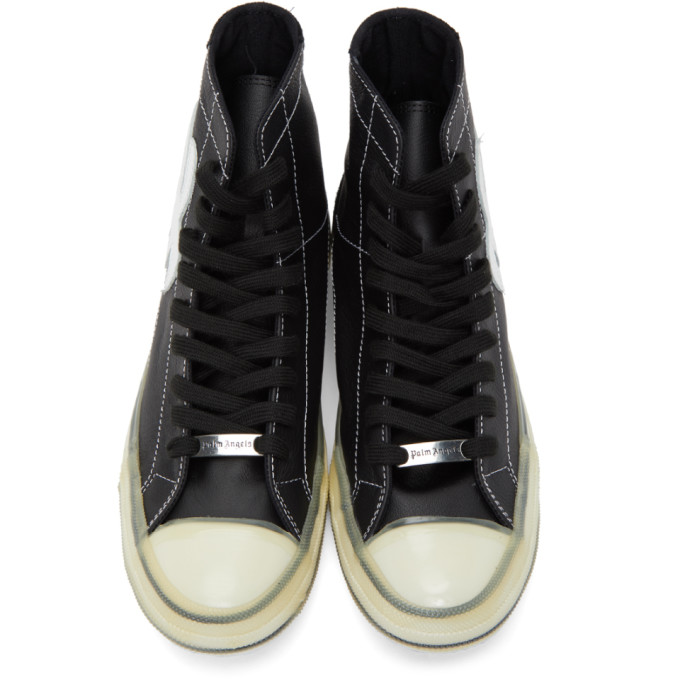 PALM ANGELS PALM ANGELS BLACK PALM VULCANIZED HIGH TOP SNEAKERS