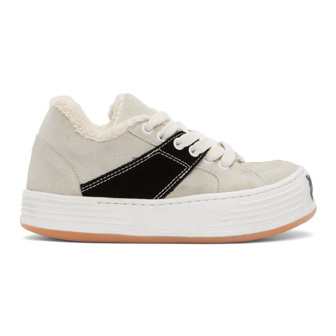PALM ANGELS PALM ANGELS OFF-WHITE SUEDE SNOW LOW TOP SNEAKERS