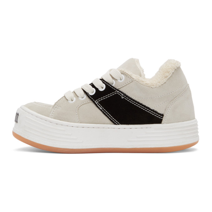 PALM ANGELS PALM ANGELS OFF-WHITE SUEDE SNOW LOW TOP SNEAKERS