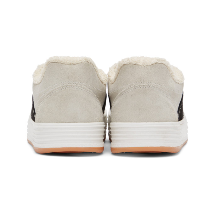 PALM ANGELS PALM ANGELS OFF-WHITE SUEDE SNOW LOW TOP SNEAKERS