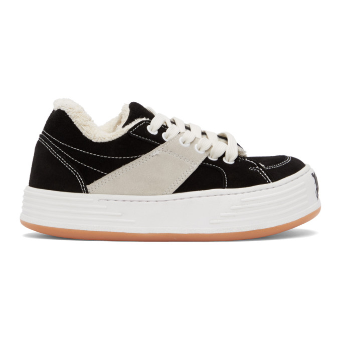 PALM ANGELS PALM ANGELS BLACK SUEDE SNOW LOW TOP SNEAKERS