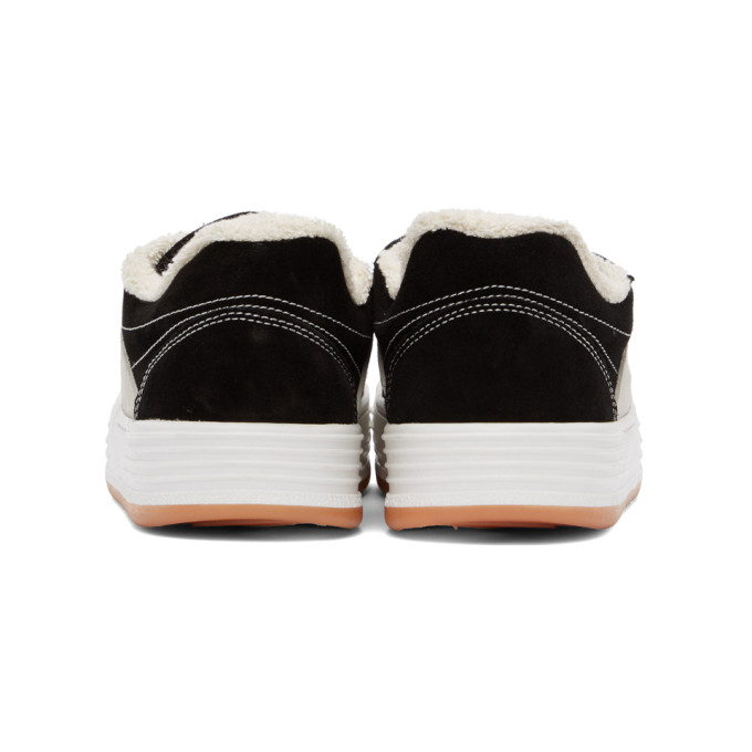 PALM ANGELS PALM ANGELS BLACK SUEDE SNOW LOW TOP SNEAKERS