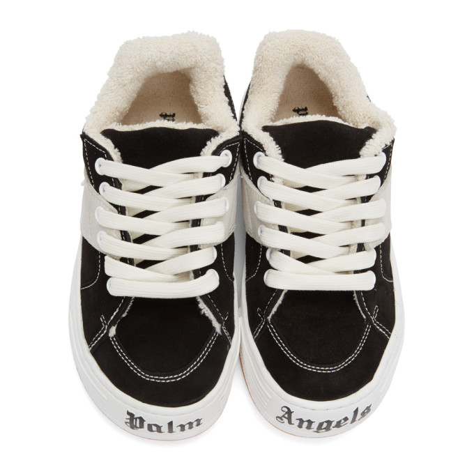 PALM ANGELS PALM ANGELS BLACK SUEDE SNOW LOW TOP SNEAKERS