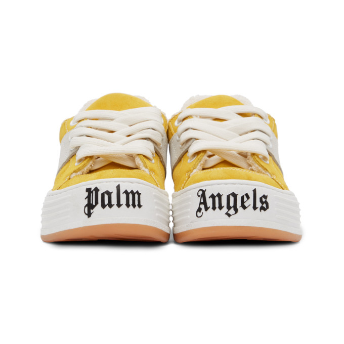PALM ANGELS PALM ANGELS YELLOW SUEDE SNOW LOW TOP SNEAKERS