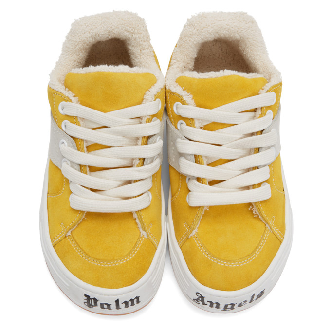 PALM ANGELS PALM ANGELS YELLOW SUEDE SNOW LOW TOP SNEAKERS
