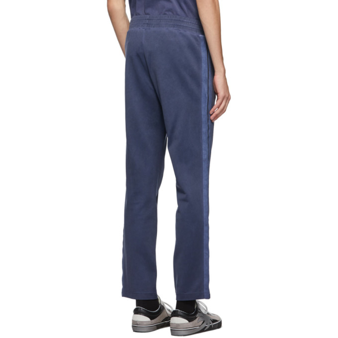 PALM ANGELS PALM ANGELS NAVY GARMENT-DYED TRACK PANTS