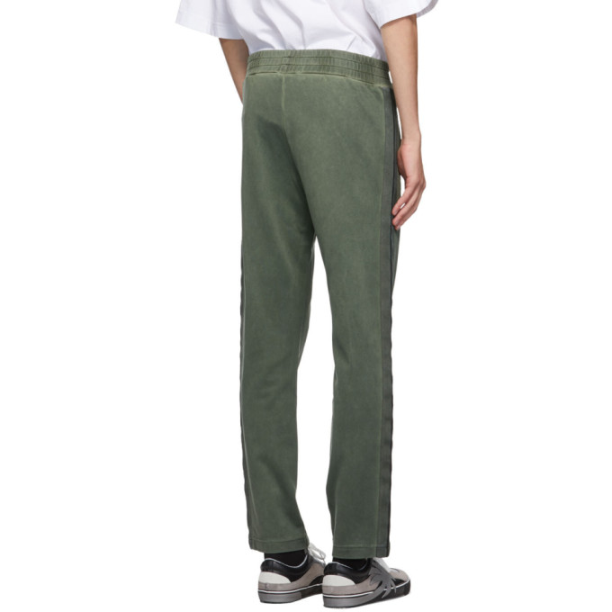 PALM ANGELS PALM ANGELS GREEN GARMENT-DYED TRACK PANTS