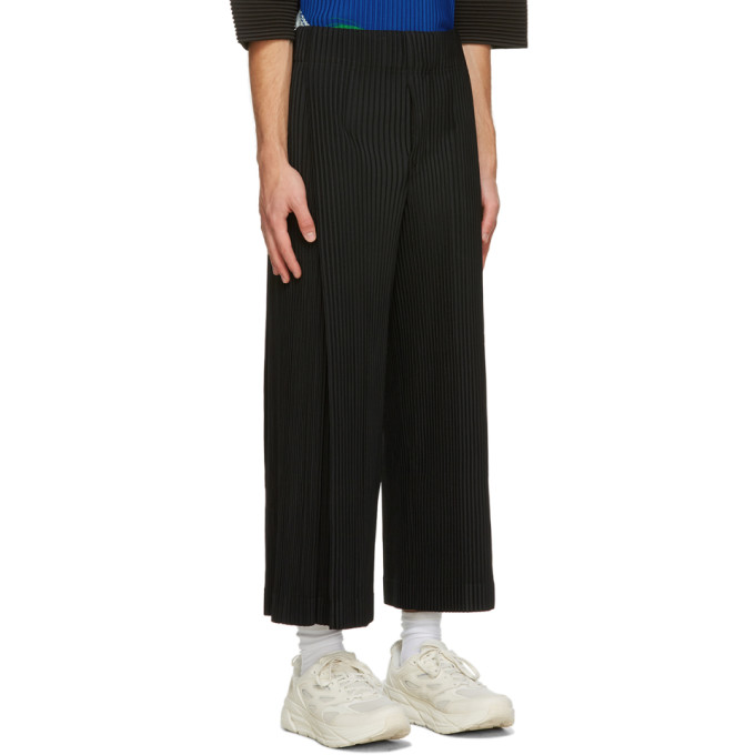 ISSEY MIYAKE BLACK PLEATS BOTTOMS 1 TROUSERS