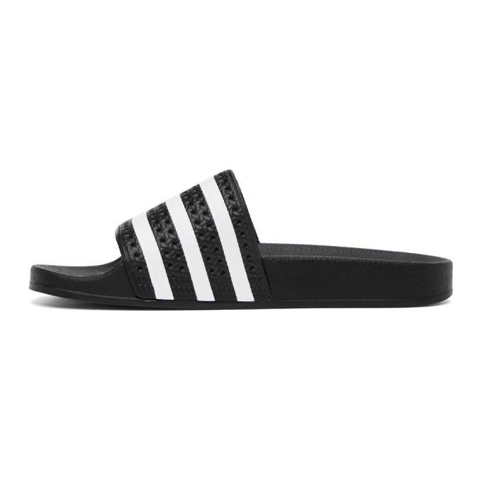 ADIDAS ORIGINALS ADIDAS ORIGINALS BLACK AND WHITE ADILETTE SLIDES