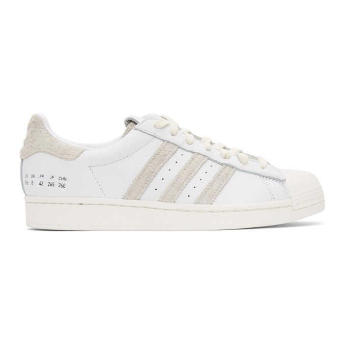 ADIDAS ORIGINALS ADIDAS ORIGINALS WHITE AND GREY SUPERSTAR SNEAKERS