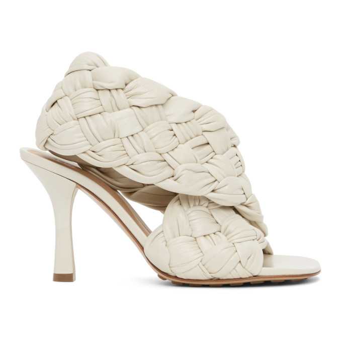 Bottega Veneta 90mm Bv Board Woven Leather Sandals In 8279 Wax | ModeSens