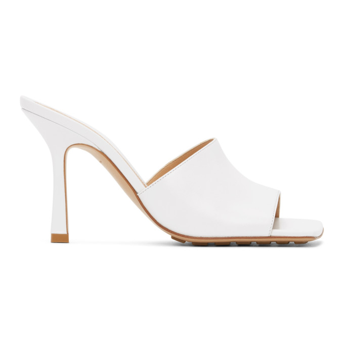 Click to view more detailed imagery on our partner's website Bottegaveneta Rubber Sole Leather Stretch Mule Sandal Optic White