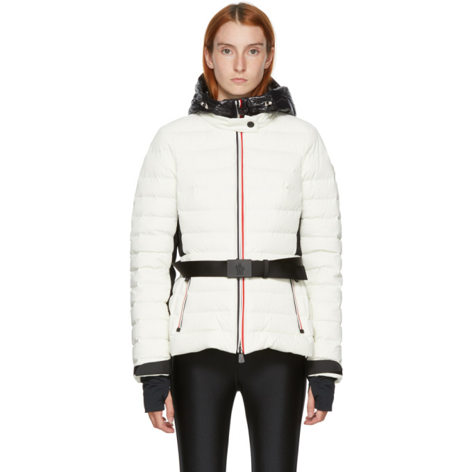 Moncler Grenoble Bruche Belted Two-tone Quilted Ski Jacket In 049 White ...