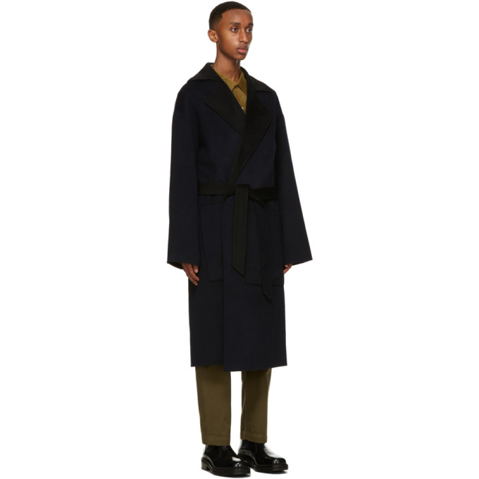 NANUSHKA NANUSHKA NAVY AND BLACK WOOL TIMO COAT