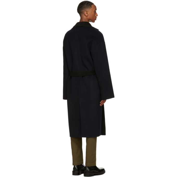 NANUSHKA NANUSHKA NAVY AND BLACK WOOL TIMO COAT