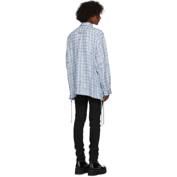 FAITH CONNEXION BLUE LACED TWEED OVERSHIRT