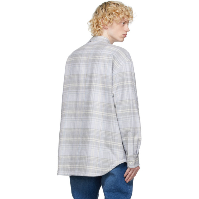 Y/PROJECT GREY CLIPPED SHOULDER SHIRT