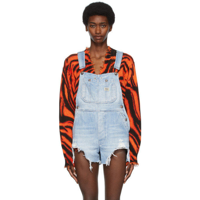 R13 BLUE SHORT OVERALLS