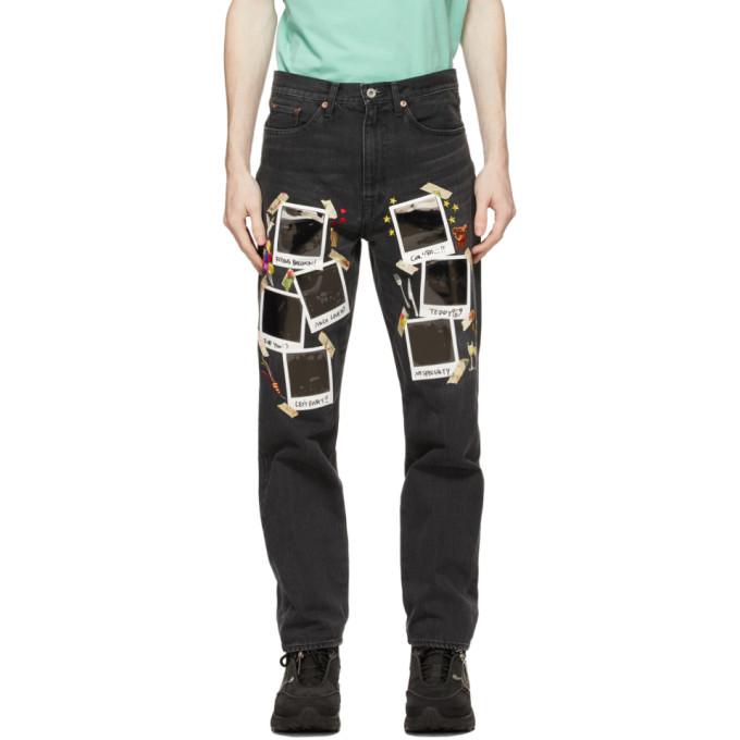 DOUBLET BLACK DENIM POLAROID MEMORIAL JEANS