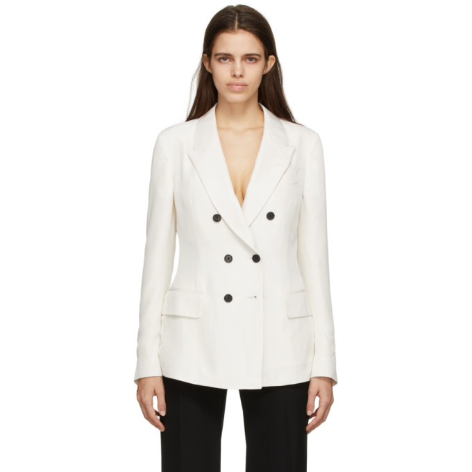 off white double breasted blazer