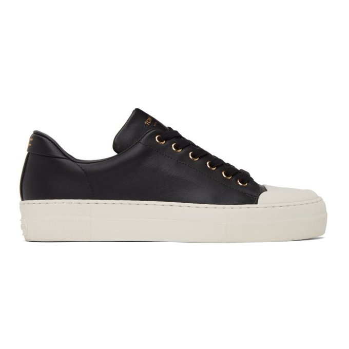 Tom Ford 30mm City Coated Cotton Low-top Sneakers In Black