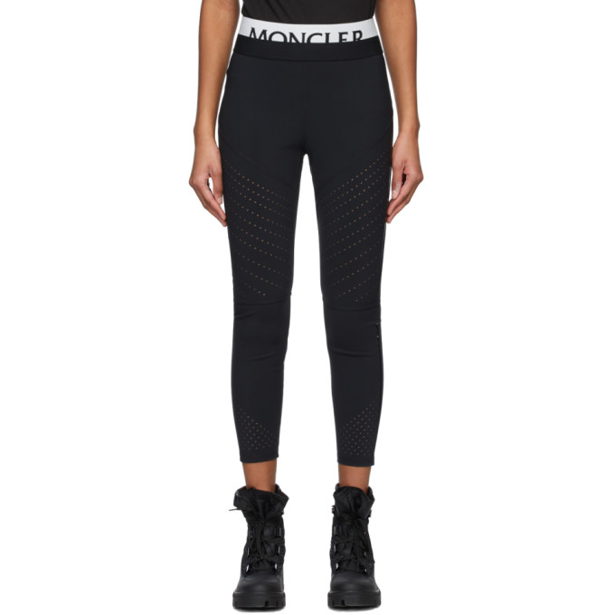 MONCLER BLACK LOGO SPORT LEGGINGS