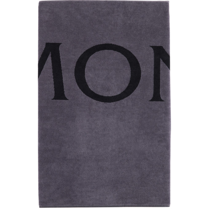 MONCLER GREY & BLACK LOGO BEACH TOWEL