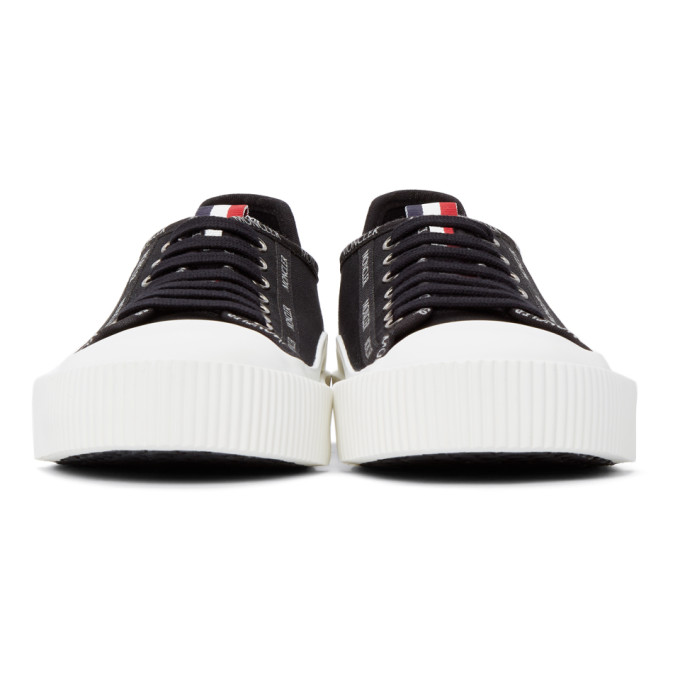 Shop Moncler Black Canvas Glissiere Sneakers In 999 Black