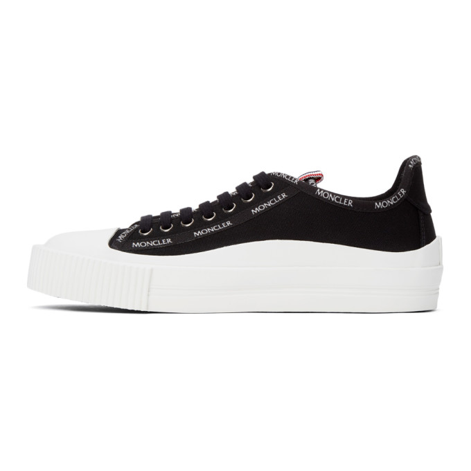 Shop Moncler Black Canvas Glissiere Sneakers In 999 Black