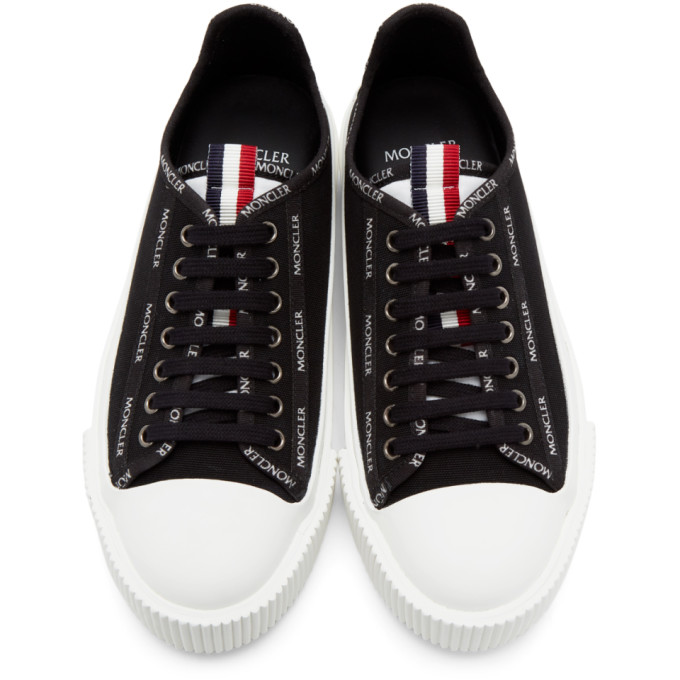 Shop Moncler Black Canvas Glissiere Sneakers In 999 Black