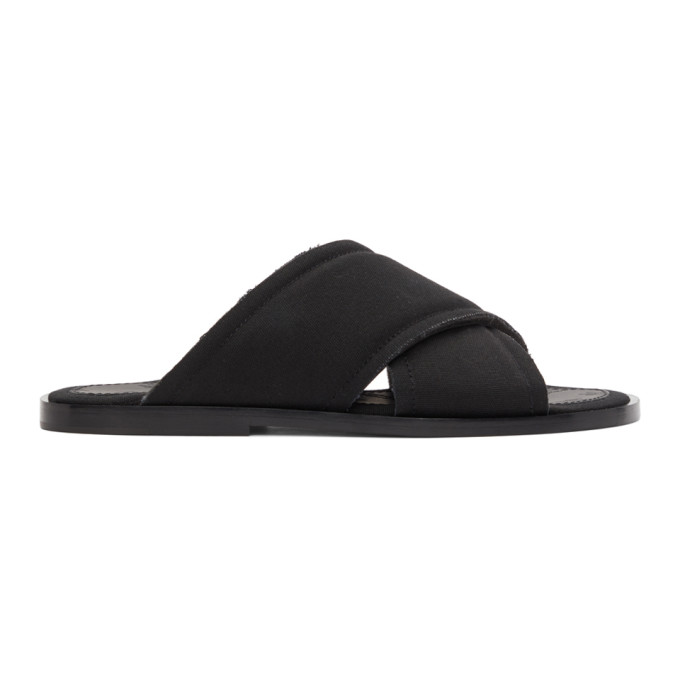 MAISON MARGIELA BLACK CANVAS SANDALS