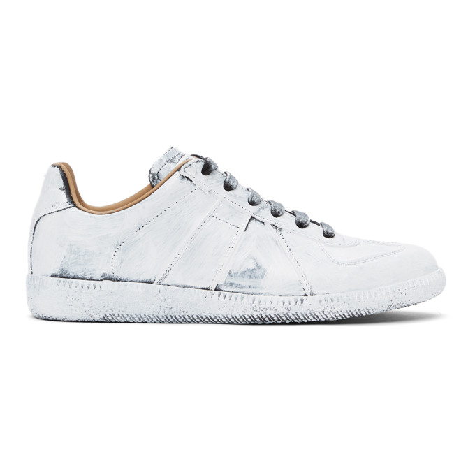 MAISON MARGIELA OFF-WHITE PAINTED REPLICA SNEAKERS