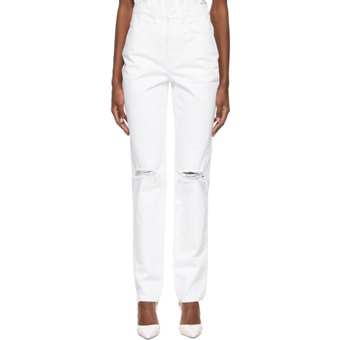 ALEXANDER WANG WHITE DIPPED BACK JEANS