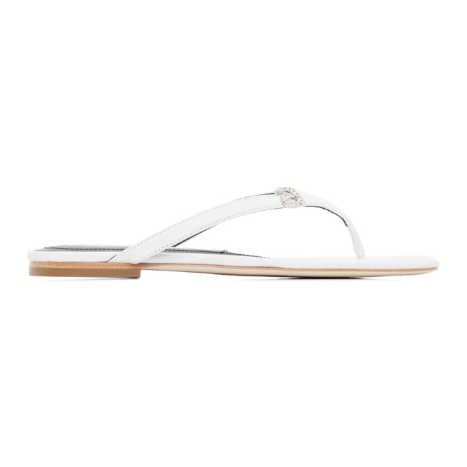 ALEXANDER WANG WHITE IVY THONG SANDALS